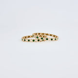 Saadgi Gold Plated Green Womens Kundan, Polki Pair of Bangles