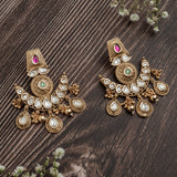 Isvaraah 2.0 Gold Plated Pink Womens Pair of Chandbali Earrings