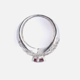 Silver Plated Pink Womens Zircon Ring