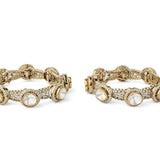 Gold Plated Womens Synthetic Stone Pair of Bangles