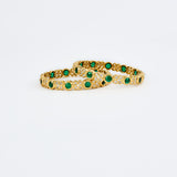 Saadgi Gold Plated Green Womens Kundan, Polki Pair of Bangles