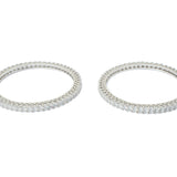 Zia Silver Plated White Womens Zircon Pair of Bangles