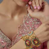 Antara Gold Plated Multicolored Kundan, Polki Womens Pair of bangles