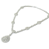 Zia Silver Plated Womens Zircon Short Necklace set (Freesize)