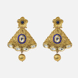 Florence Gold Plated Blue Womens Pair of Dangle Earrings