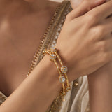 Gold Plated Womens Synthetic Stone Pair of Bangles