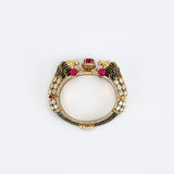 Florence Gold Plated Red Womens Kundan, Polki Kadas (Freesize)