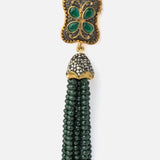 Florence Gold Plated GreenWomens Beaded Pair of Earrings (Freesize)