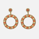 Florence Gold Plated Orange Womens Pair of Hoop Earrings