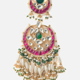 Morpankh Gold Plated MultiWomens Kundan, Polki Pair of Earrings (Freesize)