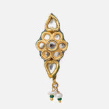 Saadgi Gold Plated Green Womens Pair of Drop Earrings