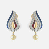 Silver Plated Blue Womens Pair of Drop Earrings