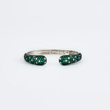 Zia Silver Plated Green Womens Zircon Kadas (Freesize)