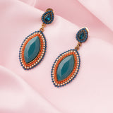 Florence Gold Plated Blue Womens Pair of Dangle Earrings