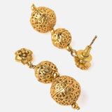 Gold Plated Womens Pair of Drop Earrings