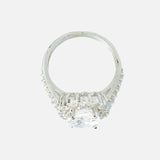 Zia 2.0 Silver Plated Womens Zircon Ring