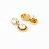 Burgundy Gold Plated Kundan, Polki Womens Pair of Danglers Earrings (Freesize)