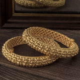 Gold Plated Temple Womens Pair of Bangles