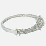 Silver Plated Zircon Womens Kada