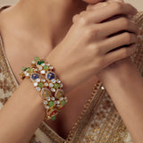 Antara Gold Plated Multicolored Womens Kundan, Polki Pair of Bangles