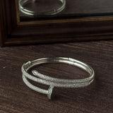 Silver Plated Zircon Womens Kada