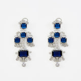 Zia Silver Plated Blue Zircon Womens Pair of Danglers Earrings (Freesize)