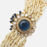 Gold Plated Blue Womens Beaded Bracelet