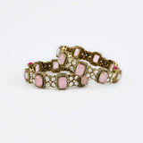 Florence Gold Plated Pink Womens Zircon Pair of Bangles
