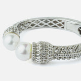 Silver Plated Zircon Womens Kada