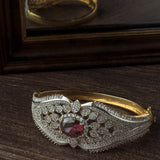 Gold Plated Purple Colored Zircon Womens Kada