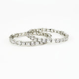 Zia Silver Plated Zircon Womens Pair of Bangles