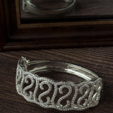 Silver Plated Zircon Womens Kada