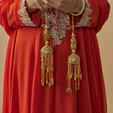 Gold Plated Womens Pair of Kaleeras (Freesize)