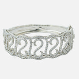 Silver Plated Zircon Womens Kada