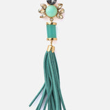 Florence Gold Plated Green Womens Pair of Dangle Earrings