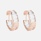 Rose Gold Womens Pair of Hoop Earrings