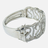 Silver Plated Zircon Womens Kada
