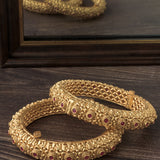 Gold Plated Temple Womens Pair of Bangles