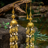 Gold Plated Womens Kundan, Polki Pair of Kaleeras