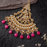 Gold Plated Pink Womens Kundan, Polki Paasa