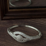 Silver Plated Zircon Womens Kada