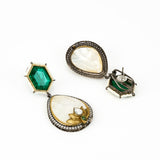 Florence Green & White Kundan, Polki Womens Pair of Danglers Earrings (Freesize)