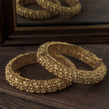 Gold Plated Temple Womens Pair of Bangles