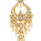 Gold Plated Womens Kundan, Polki Pair of Earrings