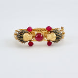 Florence Gold Plated Red Womens Kundan, Polki Kadas (Freesize)