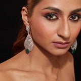 Zia Silver Plated Green Womens Emerald Synthetic Zircon Pair of Earrings