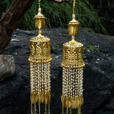 Gold Plated Womens Kundan, Polki Pair of Kaleeras