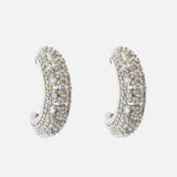 Silver Plated Womens Pair of Half Hoop Earrings