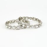 Zia Silver Plated Zircon Womens Pair of Bangles