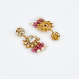 Antara Gold Plated Pink Womens Kundan, Polki Choker Necklace Set with Pair of Earrings (Freesize)